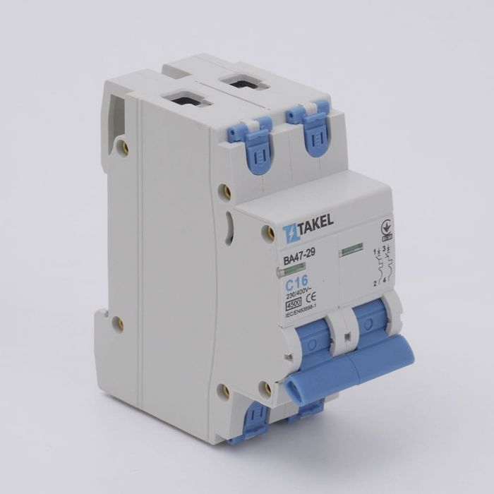 Автоматичний вимикач ВА47-29-С 2Р 4.5кА 16А, TAKEL [506131]