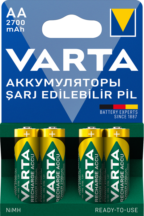 Акумулятор AA 2700mAh 4 шт, Varta [5706301404]