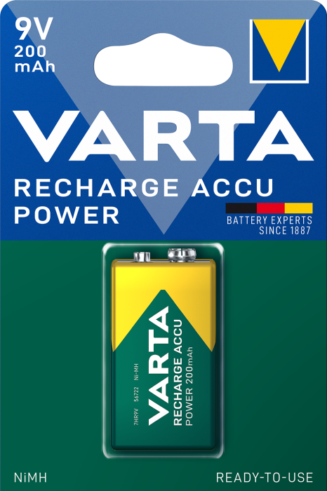 Акумулятор 9V 200mAh Recharge 6F22 [56722101401]