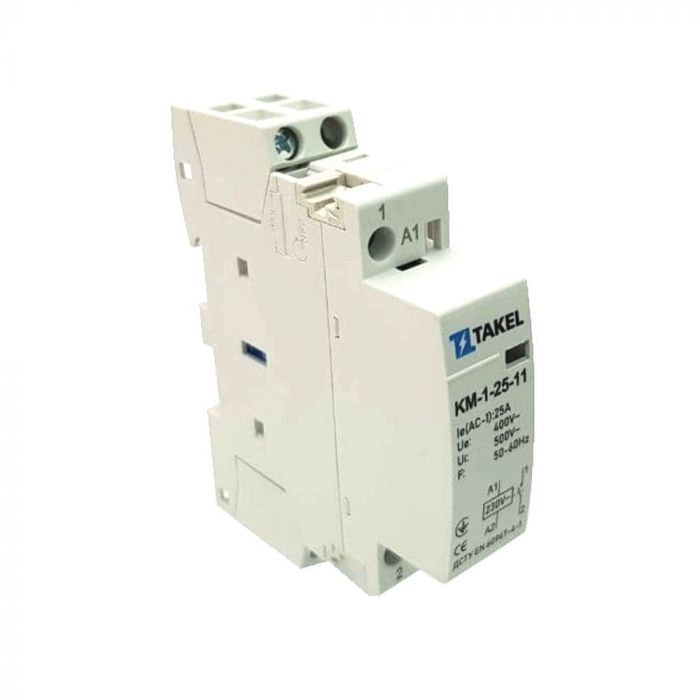 Контактор модульний КМ-1-25-11 25А 1NO+1NC, TAKEL [507306]