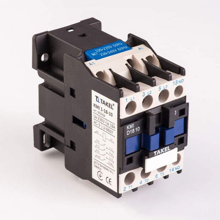 Контактор КМІ 1-18-10 18А 230В 1NO, TAKEL [507434]