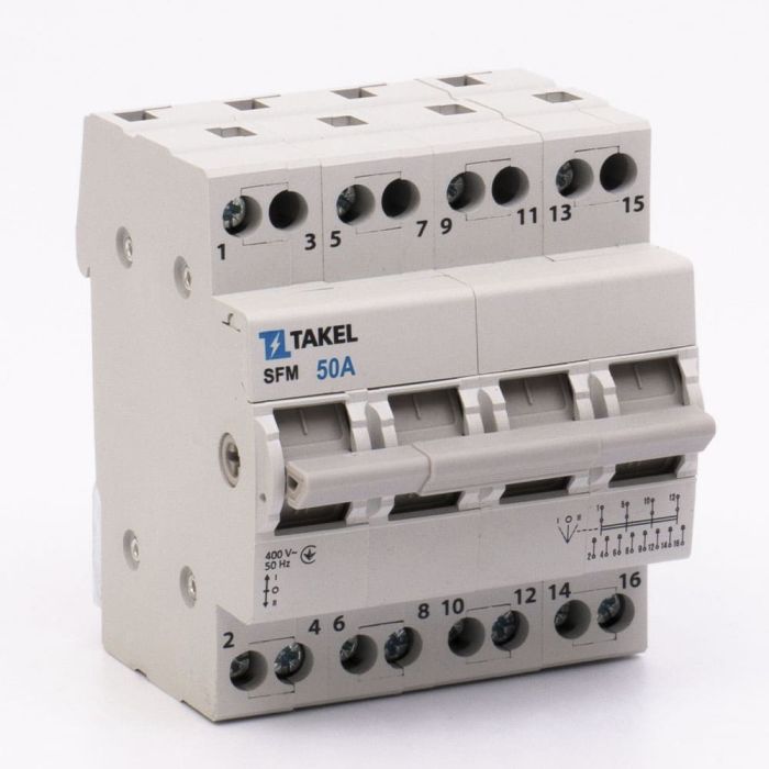 Перемикач навантаження трипозиційний SFM 4P 50A, TAKEL [507834]