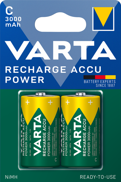 Акумулятор С 3000mAh Recharge 2 шт, Varta [56714101402]