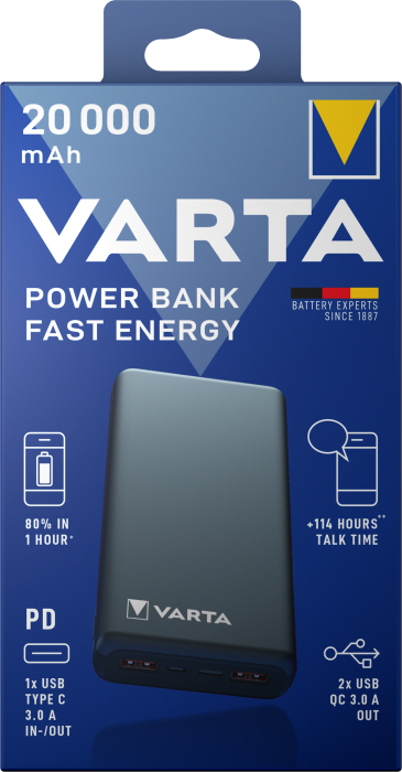 Павербанк 20000mAh Fast Energy, VARTА [57983101111]