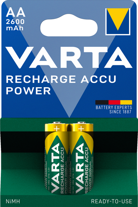 Акумулятор AA 2600mAh Recharge ACCU, BLI 2 NI-MH (READY 2 USE), Varta [5716101402]