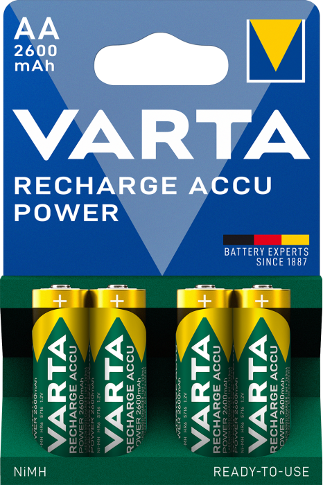 Акумулятор AA 2600mAh Recharge ACCU, BLI 4 NI-MH (READY 2 USE), Varta [5716101404]