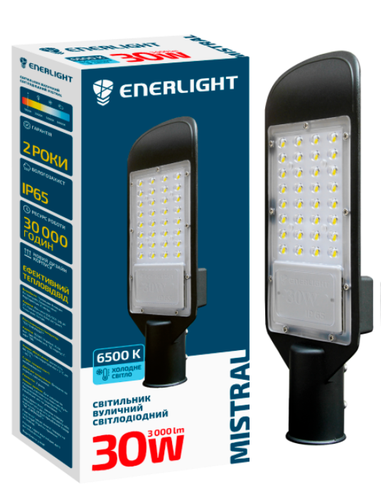 Світильник вуличний Mistral 30Вт 6500K, Enerlight [MISTRAL30SMD100C]