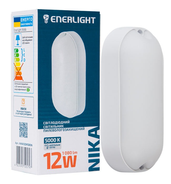 Світильник світлодіодний Nika 12Вт 5000К, IP65, Enerlight [NIKA12SMD80N]