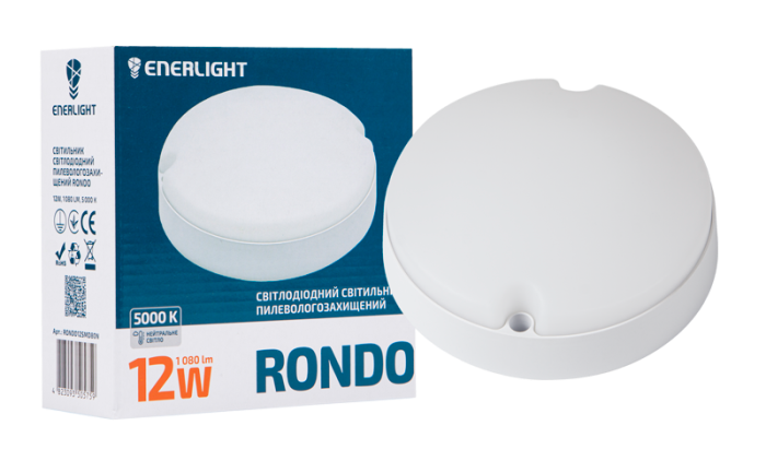 Світильник світлодіодний Rondo 12Вт 5000К, IP65, Enerlight [RONDO12SMD80N]