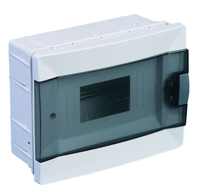 Щит 8-модульний для прихованого монтажу, з прозорими дверцятами, Makel [63008]