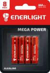 Батарейка Mega Power AAA, BLI 8 шт, Enerlight [90030108]