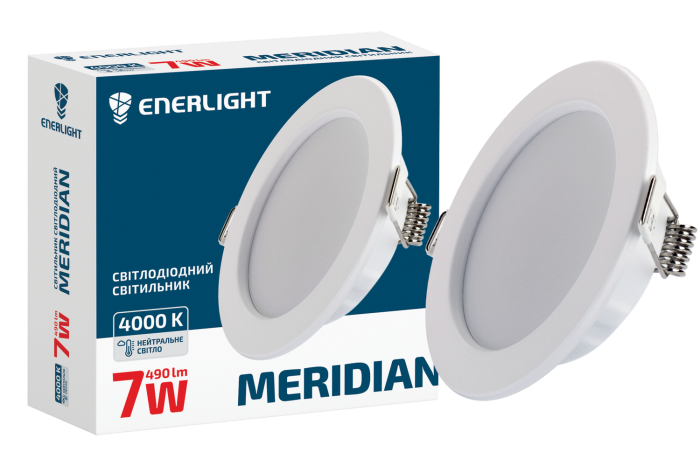 Cвітильник стельовий Meridian 7Вт 4000К, Enerlight [MERIDIAN7SMD80N]