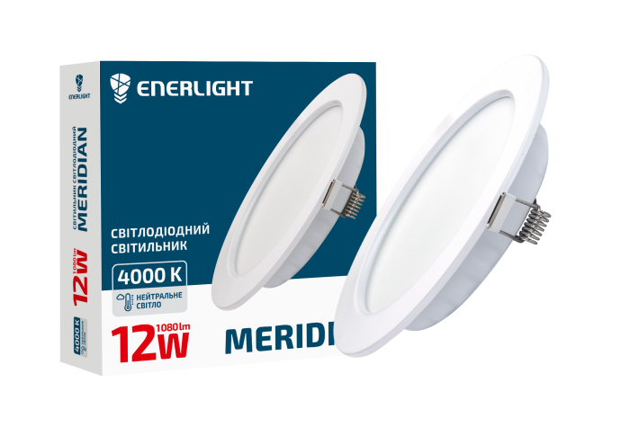 Cвітильнки стельовий Meridian 12Вт 4000К, Enerlight [MERIDIAN12SMD80N]