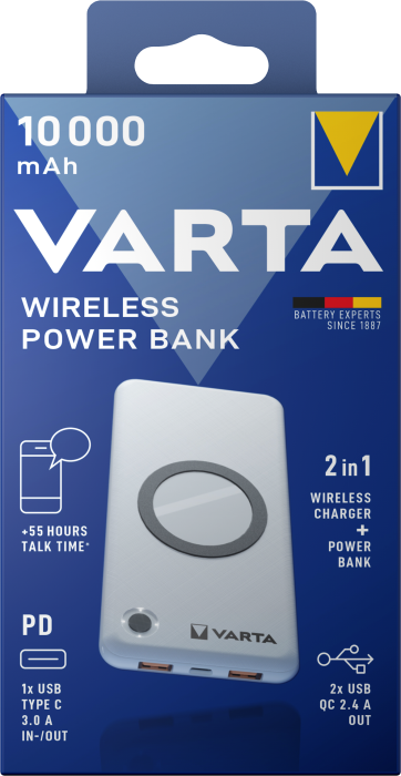 Павербанк 10000mAh Wireless, VARTА [57913101111]