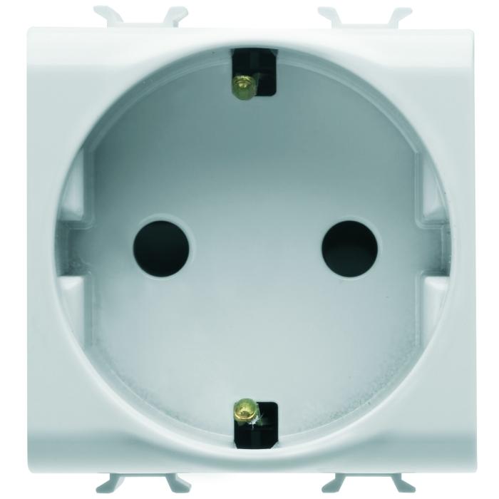 Розетка Chorusmart 2M 2P+E 16A глянцевий білий GEWISS [GW10241]