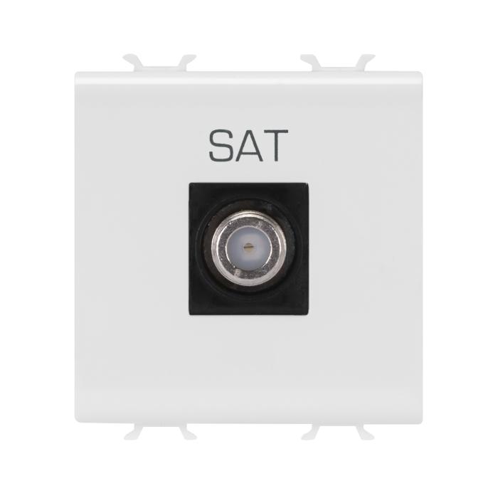 Розетка TV/SAT Chorusmart FEMALE CONN 2M глянцевий білий GEWISS [GW10377]