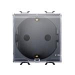 Розетка з кришкою Chorusmart 2M 2P+E 16A чорний GEWISS [GW12242]