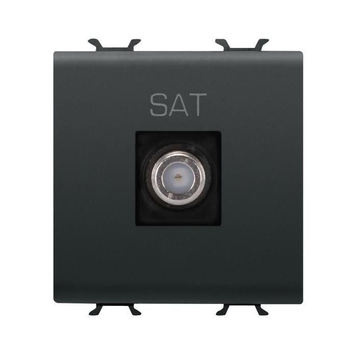 Розетка TV/SAT Chorusmart FEMALE CONN 2M чорний GEWISS [GW12377]