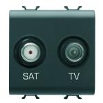 Розетка TV+SAT Chorusmart 2M чорний GEWISS [GW12383]