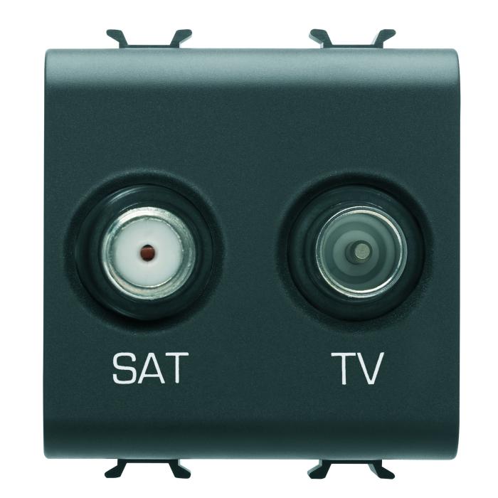 Розетка TV+SAT Chorusmart 2M чорний GEWISS [GW12383]
