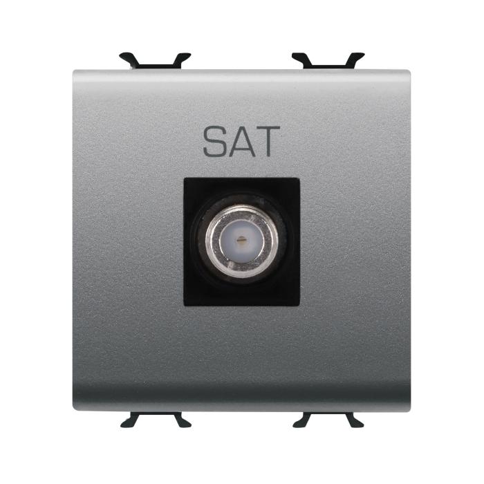 Розетка TV/SAT Chorusmart FEMALE CONN 2M титан GEWISS [GW14377]