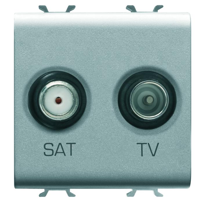 Розетка TV+SAT Chorusmart 2M титан GEWISS [GW14383]