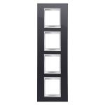 Рамка Chorusmart LUX 2+2+2+2M вертикальна тонер чорний GEWISS [GW16229TN]