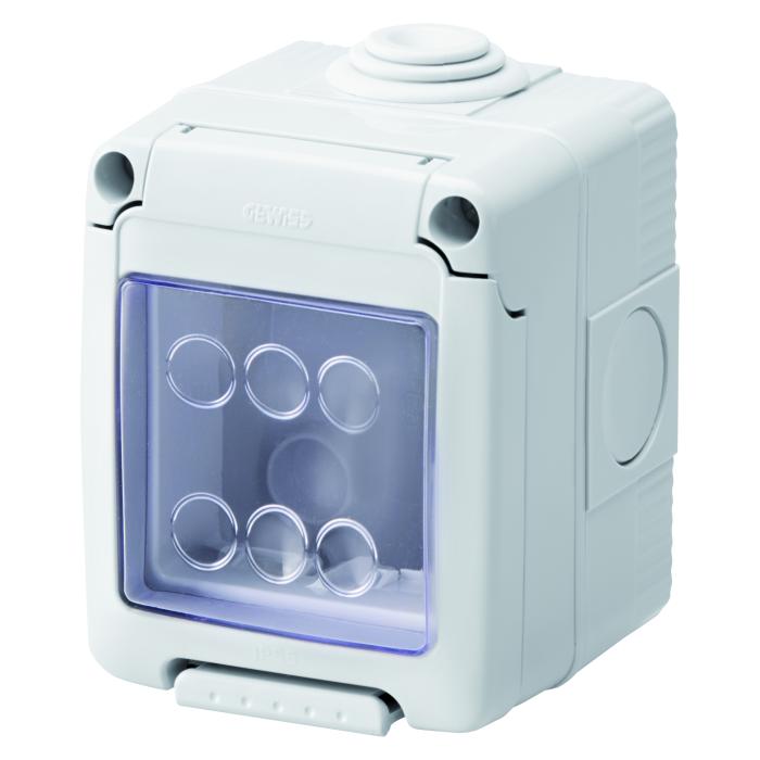 Герметичний корпус горизонтальний  27 COMBI 2М IP55 сірий GEWISS [GW27042]