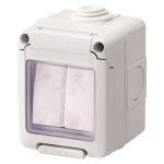 Вимикач прохідний в зборі 2-клавішний 27 COMBI SYSTEM 16А IP55 сірий GEWISS [GW27834]