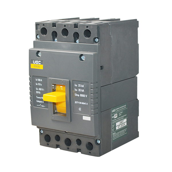 Автоматичний вимикач PCB35 3Р 100А 35кА UEC [MCCB-PCB-35-3-0100]