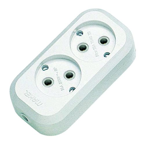 Колодка без з/к 2 гнізда, білий, Makel [MGP101]