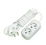 Подовжувач без з/к 2 гнізда, 3м, білий, Makel [MGP103]