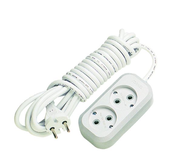 Подовжувач без з/к 2 гнізда, 3м, білий, Makel [MGP103]