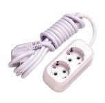Подовжувач із з/к 2 гнізда, 7м, білий, Makel [MGP117]