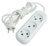 Подовжувач без з/к 3 гнізда, 5м, білий, Makel [MGP124]