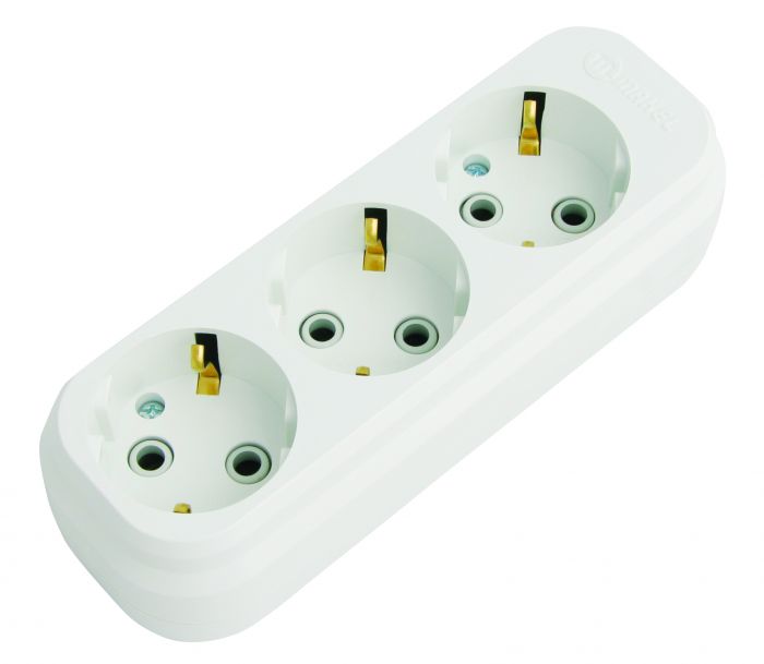 Колодка із з/к 3 гнізда, білий, Makel [MGP131]