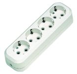 Колодка із з/к 4 гнізда, білий, Makel [MGP151]