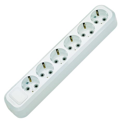 Колодка із з/к 6 гнізд, білий, Makel [MGP181]