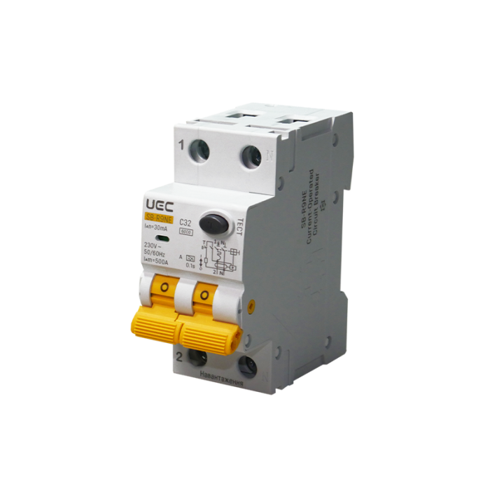 Автомат диференційного захисту SB-R9NE 2P C 32A  30mA Tип A  6kA UEC [RCBO60-2-032-C-030-A]