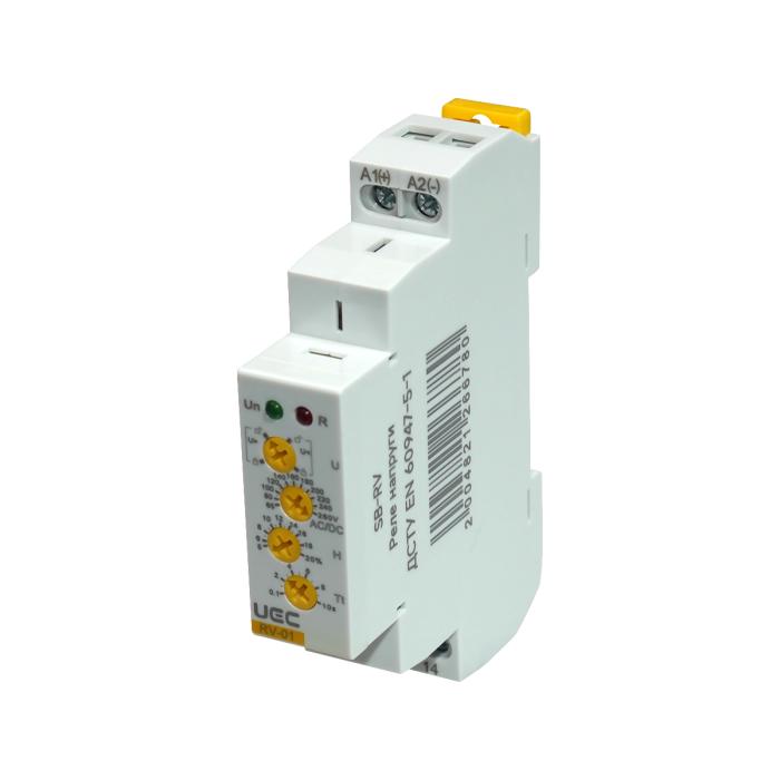 Реле напруги 1-фазне RV-1 з блокуванням 110-240 В AC/DC UEC [SB-RV-01-AD110-240]