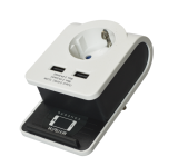 Адаптер Т-02/01 1 місце 2P+PE 16А 2хUSB 2,4А білий UEC [WTP11-16-01-G-U]