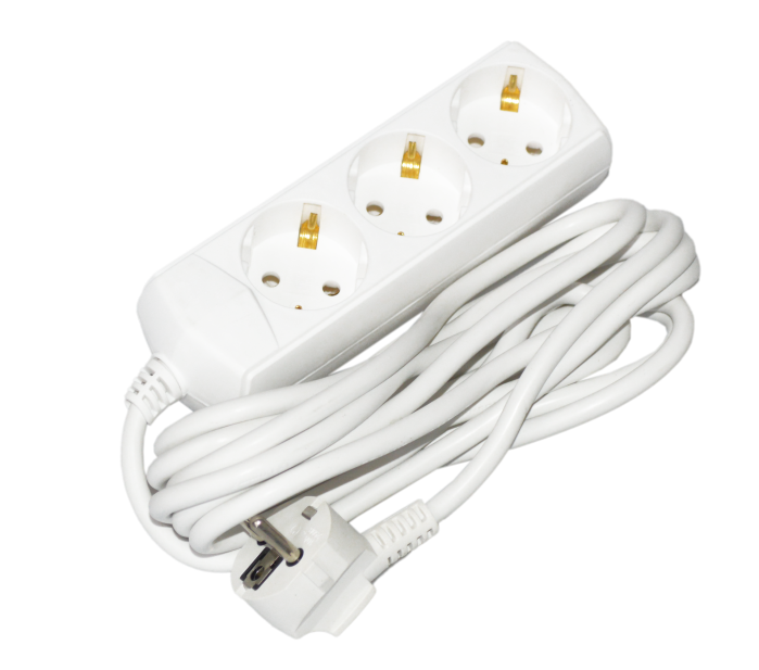 Подовжувач П03 3 місця 2P+PE/3м 3х1мм2 10А/250В ECO UEC [WYP10-10-03-03-G-G-U]