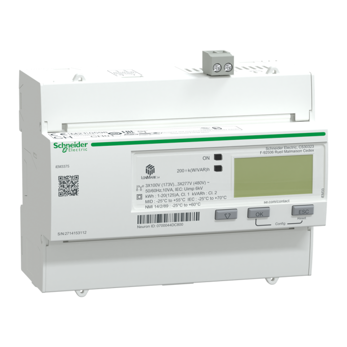 Лічильник енергії, 125 А, Acti9 - Schneider Electric [A9MEM3375]