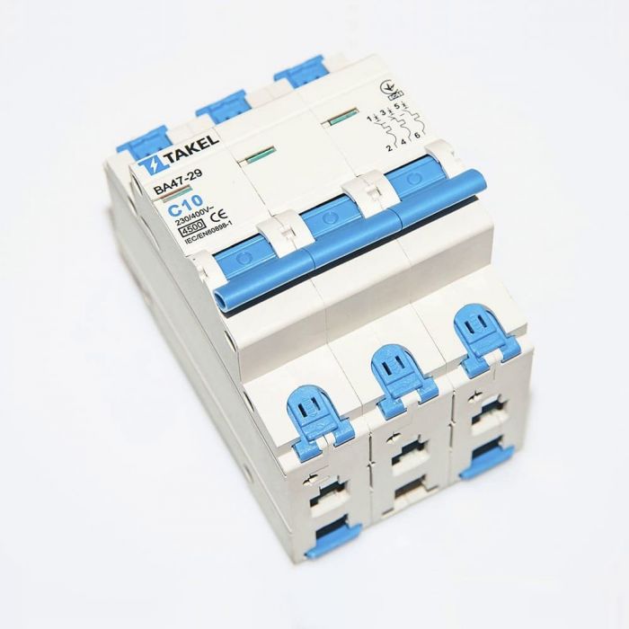 Автоматичний вимикач ВА47-29-С 3Р 4.5кА 50А, TAKEL [506155]