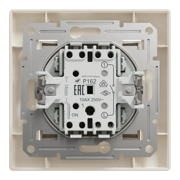 Вимикач одноклавішний самозажимной крем Asfora, Schneider Electric [EPH0100123]