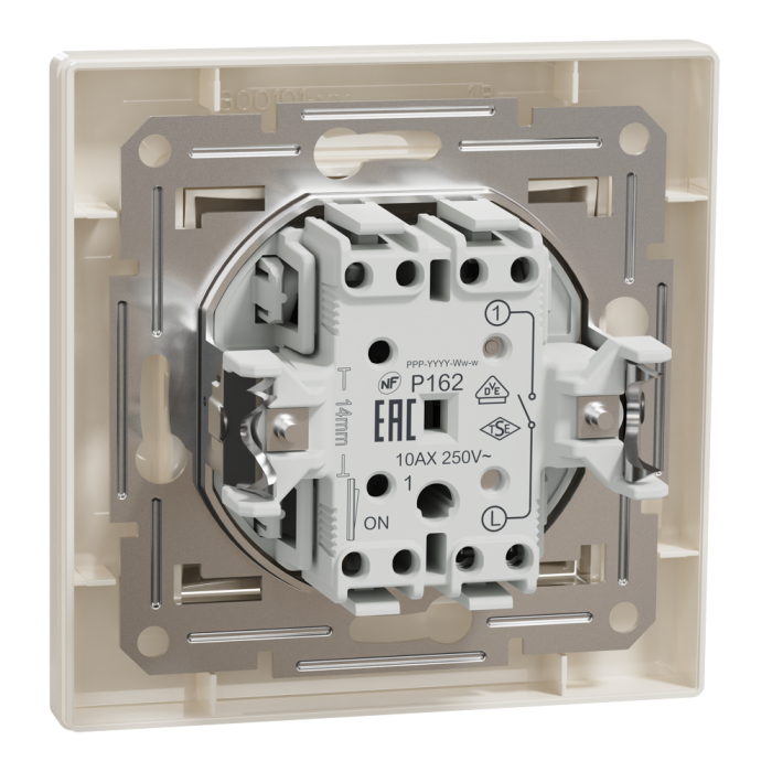 Вимикач одноклавішний самозажимной крем Asfora, Schneider Electric [EPH0100123]