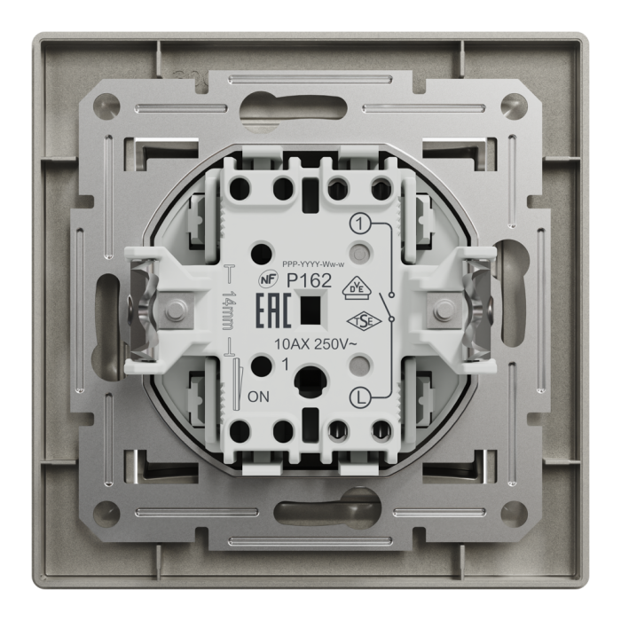 Вимикач одноклавішний самозажимний Asfora бронза, Schneider Electric [EPH0100169]