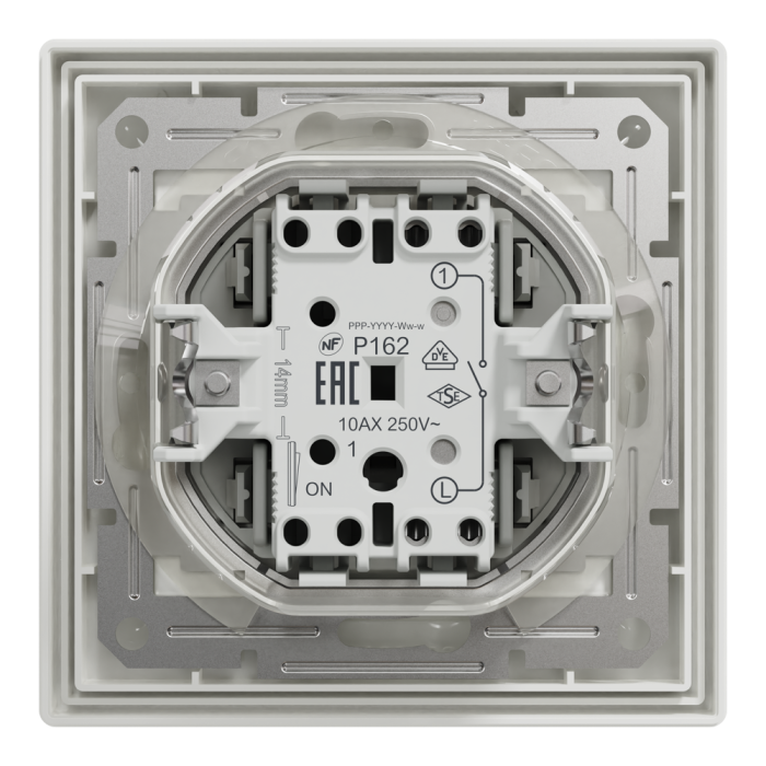 Вимикач одноклавішний самозажимний ір44 білий Asfora, Schneider Electric [EPH0100221]