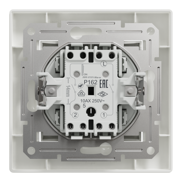 Вимикач двоклавішний самозажимний білий Asfora, Schneider Electric [EPH0300121]