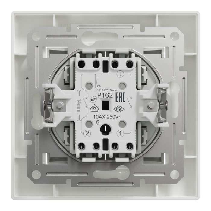 Вимикач двоклавішний самозажимний білий Asfora, Schneider Electric [EPH0300121]